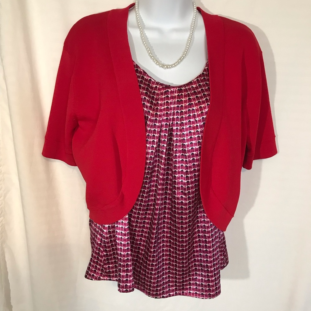 MADISON LEIGH Bright Red Short Cardigan
